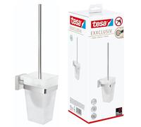 tesa EXXCLUSIV - Soporte para Escobilla de Baño - Montaje sin Taladrar - Alta Fuerza de Fijación con Tecnología Power.Kit - 445 x 95 x 137 mm - Acero Inoxidable