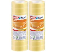 tesa film standard, Cinta Adhesiva Multiuso Transparente para el Hogar, la Oficina y la Escuela, 33 m x 15 mm, 10 Piezas (Paquete de 2)