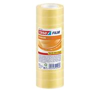 tesa film standard, Cinta Adhesiva Multiuso Transparente para el Hogar, la Oficina y la Escuela, 33 m x 15 mm, 10 Piezas