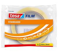 tesa film standard, Cinta Adhesiva Multiuso Transparente para el Hogar, la Oficina y la Escuela, 66 m x 19 mm, 1 Pieza