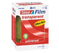 tesa film transparente, Cinta Autoadhesiva Resistente al Paso del Tiempo y al Rompimiento, Cinta de Oficina con Fuerte Adhesión, 66 m x 19 mm, 8 Piezas