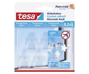 Tesa gancho autoadhesivo transparente 0,2 kg (5 unidades)