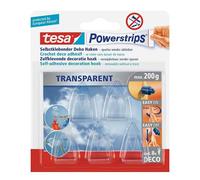 Tesa gancho autoadhesivo transparente 0,2 kg resistente a los rayos UV (5 unidades)