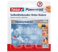 tesa Ganchos Powerstrips DECO SMALL - 200 g - 1 x 5 ganchos decorativos | Ganchos adhesivos para decorar cristales y espejos - hasta 200 g - se retiran sin dejar marcas