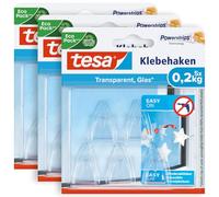 tesa Ganchos Powerstrips DECO SMALL - 200 g - 3 x 5 ganchos decorativos | Pack de 3 ganchos para decorar cristales y espejos - hasta 200 g - se retiran sin dejar marcas