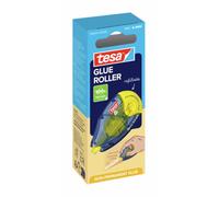 tesa GLUE ROLLER Non-Permanent - Roller adhesivo - 14 m x 8,4 mm | Adhesivo no permanente con cinta amarilla - Aplicación precisa - Para papel, cartón y fotos en oficina y hogar