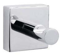 tesa 40250-00000-00 Cromado Redondo - Gancho de baño para Montaje en Pared sin Necesidad de taladrar, Incluye solución Adhesiva, Cromo, 52 mm x 41 mm x 41 mm