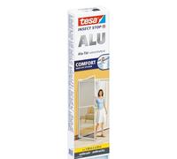 tesa® Insect Stop ALU Comfort, Mosquitera para Puertas con Marco de Aluminio Ajustable, Montaje Sencillo con Tecnología Easy-Fit, Sin Perforaciones, 100 cm x 220 cm, Gris Antracita