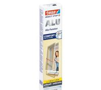 tesa® Insect Stop ALU Comfort - Mosquitera para Ventanas con Marco de Aluminio Ajustable - Montaje sencillo con tecnología Easy-Fit - Sin Perforaciones - 100 cm x 120 cm - Gris Antracita