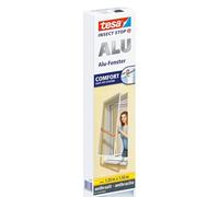 tesa® Insect Stop ALU Comfort - Mosquitera para Ventanas con Marco de Aluminio Ajustable - Montaje sencillo con tecnología Easy-Fit - Sin Perforaciones - 120 cm x 150 cm - Gris Antracita