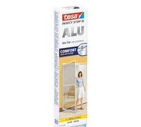 tesa Insect Stop ALU COMFORT Puerta Mosquitera con Marco de Aluminio y Vista Despejada - Mosquitera para Puertas - Blanca, 100 cm x 220 cm