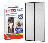 tesa Insect Stop - Cortina Mosquitera Magnética con Cierre Automático - Malla Protectora Contra Insectos para Puertas de Balcón y de Patio - Fácil Instalación sin Taladrar - 2,4 m x 1,2 m
