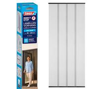 tesa Insect Stop Cortinas STANDARD para Puertas, Mosquitera de 4 Piezas con Cinta Adhesiva de Gancho y Bucle, Sin Necesidad de Taladrar, Gris Antracita, 95 cm x 220 cm