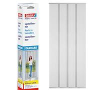 tesa Insect Stop Cortinas STANDARD para Puertas, Mosquitera de 4 Piezas con Cinta Adhesiva de Gancho y Bucle, Sin Necesidad de Taladrar, Blanca, 95 cm x 220 cm