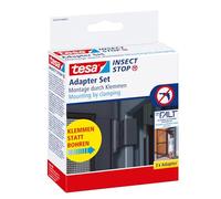 tesa Insect Stop FALT - Adaptador de puerta para marcos de aluminio - Abrazadera para montar marcos de puertas mosquiteras sin necesidad de taladrar ni atornillar - Gris antracita