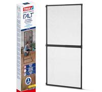 tesa Insect Stop FALT - Malla mosquitera para puertas con marco de aluminio plegable - Marco telescópico ajustable - Gris antracita - 80 cm x 170 cm a 100 x cm x 220 cm