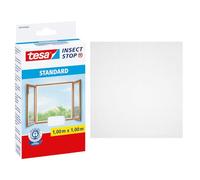 tesa INSECT STOP H&L Fly Screen for Window - mosquitera con cinta autoadhesiva, corte a medida, sin taladrar - 1 red - 100 x 100 cm - blanco