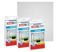 tesa Insect Stop Malla Mosquitera STANDARD para Ventanas - Mosquitera Autoadhesiva - Recortable al Tamaño Deseado - Gris Antracita, 3x 100 cm x 100 cm