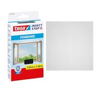 tesa Insect Stop Malla Mosquitera STANDARD para Ventanas - Mosquitera Autoadhesiva - Recortable al Tamaño Deseado - Gris Antracita, 100 cm x 100 cm