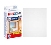 tesa Insect Stop Malla Mosquitera COMFORT para Ventanas - Mosquitera Autoadhesiva con Cierre de Gancho y Bucle - Tela Antimosquitos - Blanca, 130 cm x 150 cm