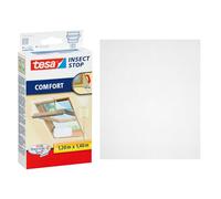 tesa Insect Stop Hook & Loop Comfort - Mosquitera Adhesiva para Ventanas de Tejado y Claraboyas - Malla Protectora contra Insectos - Tecnología Powerstrips - 120 x 140 cm - Blanco