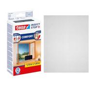 tesa Insect Stop Malla Mosquitera COMFORT para Ventanas - Mosquitera Autoadhesiva con Cierre de Gancho y Bucle - Tela Antimosquitos - Gris Antracita, 170 cm x 180 cm