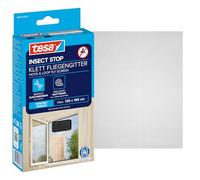 tesa Insect Stop Malla Mosquitera STANDARD para Ventanas, Mosquitera Autoadhesiva, Recortable al Tamaño Deseado, Gris Antracita, 130 cm x 150 cm