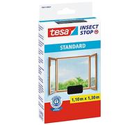 tesa Insect Stop Malla Mosquitera STANDARD para Ventanas - Mosquitera Autoadhesiva - Recortable al Tamaño Deseado - Gris Antracita, 110 cm x 130 cm