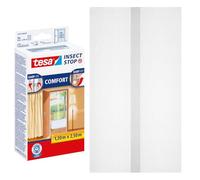 tesa INSECT STOP Mosquitera Premium gancho-bucle - 2x 120 x 250 cm - Blanco | Mosquitera de 2 piezas para puertas (2 x 65 cm) - sin taladro, cierre gancho-bucle, retirada sin residuos - mayor privacidad