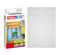 tesa Insect Stop Sun Protect - Mosquitera Adhesiva para Ventanas con Protección Solar - Malla Protectora contra Insectos y Rayos UV - Fijación Easy-On - 130 x 150 cm - Antracita