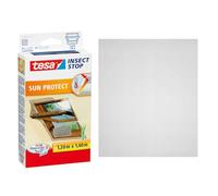 tesa Insect Stop Sun Protect - Mosquitera Adhesiva para Ventanas de Tejado con Protección Solar - Malla Protectora contra Rayos UV - Fijación PowerStrips - 120 x 140 cm - Negro