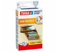 tesa INSECT STOP 2-in-1 Sun Protect and Fly Screen for Roof Windows Premium - mosquitera con protección solar para ventanas de techo, sin taladrar, antracita - 120 x 140 cm