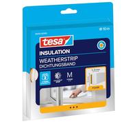 tesamoll Perfil I STANDARD, Burlete Cortavientos, Cinta Autoadhesiva de Espuma adecuado para Aislar Ventanas y Puertas del Hogar, Blanco, 10 m x 9 mm x 4 mm