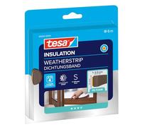 tesa INSULATION S cinta aislante - Junta de espuma de PE para aislar huecos en el hogar, autoadhesiva - marrón - 6 m x 9 mm x 4 mm