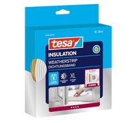 tesa INSULATION XL Cinta de sellado - 25 m x 9 mm x 7 mm - Blanca | Junta de goma autoadhesiva para aislar ventanas y puertas - protección contra el frío, el calor, el ruido y la humedad