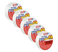 tesa Iso Tape Cinta aislante autoadhesiva - Pack de 5 - Blanca - 10 m