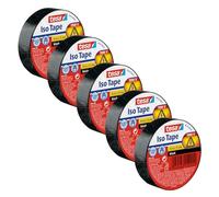 tesa Iso Tape Cinta aislante autoadhesiva - Pack de 5 - Negra - 10 m
