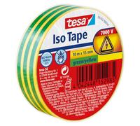 tesa Iso Tape Cinta aislante autoadhesiva - Verde/amarilla - 10 m x 15 mm