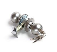 tesa Juego de pomos Bola 3900U0CM cromo mate par 2 unidades para puertas interiores instalación sencilla acabado uniforme montaje reversible uso diario dormitorios y pasillos