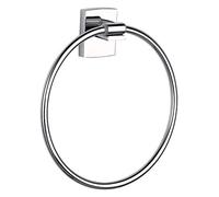 tesa Klaam Anilla de toallas, metal cromado, autoadhesiva, tecnología adhesiva de montaje, 200 x 185 x 47 mm