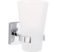 tesa Klaam Soporte para cepillo de dientes, metal cromado, autoadhesivo, tecnología adhesiva de montaje, 124 x 80 x 110 mm