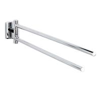 tesa Klaam Toallero giratorio, de metal cromado brillante, autoadhesivo, tecnología de montaje adhesiva, 82 x 46 x 460 mm