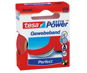 Tesa lot de 3 rubans toilé adhésif extra power 19 mm x 2,75 m rouge