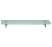 tesa LUUP Estante de cristal - 550 x 70 x 120 mm | Estante de bańo sin taladrar - Cristal satinado y metal cromado - Adhesivo incluido