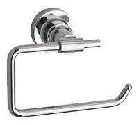 tesa LUUP Portarrollos de papel higiénico sin tapa - 140 x 105 x 75 mm | Portarrollos para pared sin taladrar - Metal cromado - Adhesivo incluido