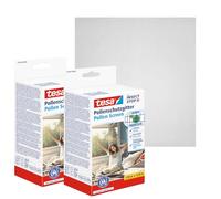 tesa Malla Antipolen, Paquete de 2, Protección transparente y recortable contra el polen, para ventanas que abren hacia adentro, Incluye cinta autoadhesiva, Gris antracita, 2x 130 cm x 150 cm