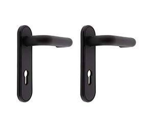 TESA Manilla ME0L972NM negro par 2 unidades para puertas interiores instalación sencilla diseño moderno montaje reversible uso diario vivienda y oficina