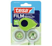 tesa Mini Recycled Dispensador con 2 rollos Crystal Recycled | Dispensador manual compacto y recargable con 2 rollos - Diseńo ergonómico