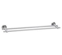 tesa Moon Colgador de toallas doble, apariencia de acero inoxidable, autoadhesivo, tecnología de montaje adhesiva, 49 x 640 x 115 mm