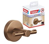 tesa Gancho autoadhesivo MOON - Colgador metal PVD cepillado bronce, sin taladrar, incluye adhesivo